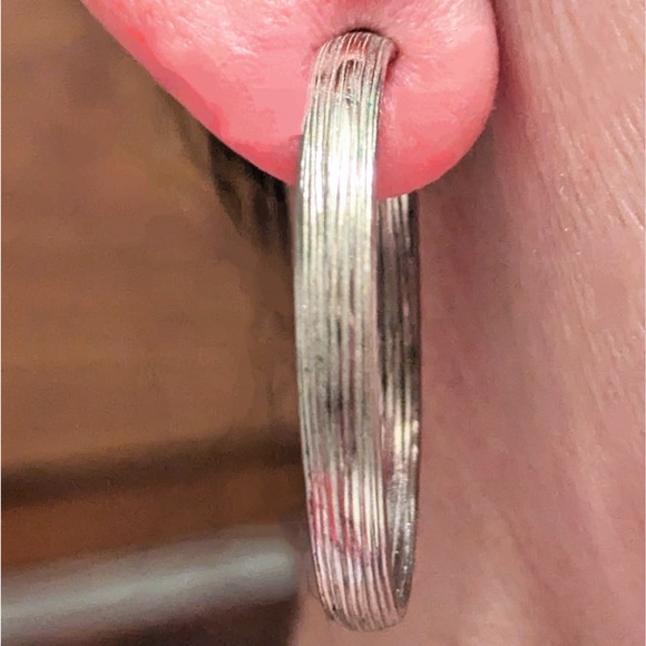 Vintage Lewis Segal Hoop Clip On Earrings - Picture 2 of 5